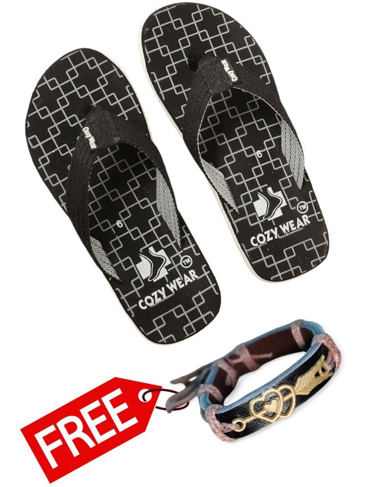     			Cozy Wear Black Men's Thong Flip Flop