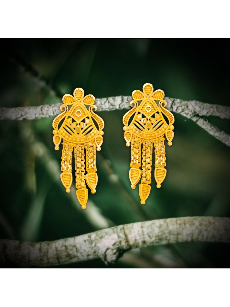     			Drashti Collection Golden Stud Earrings ( Pack of 1 )