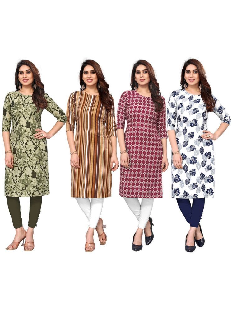     			KETAKI FASHION Crepe Printed Straight Women's Kurti - Multicolor ( Pack of 4 )