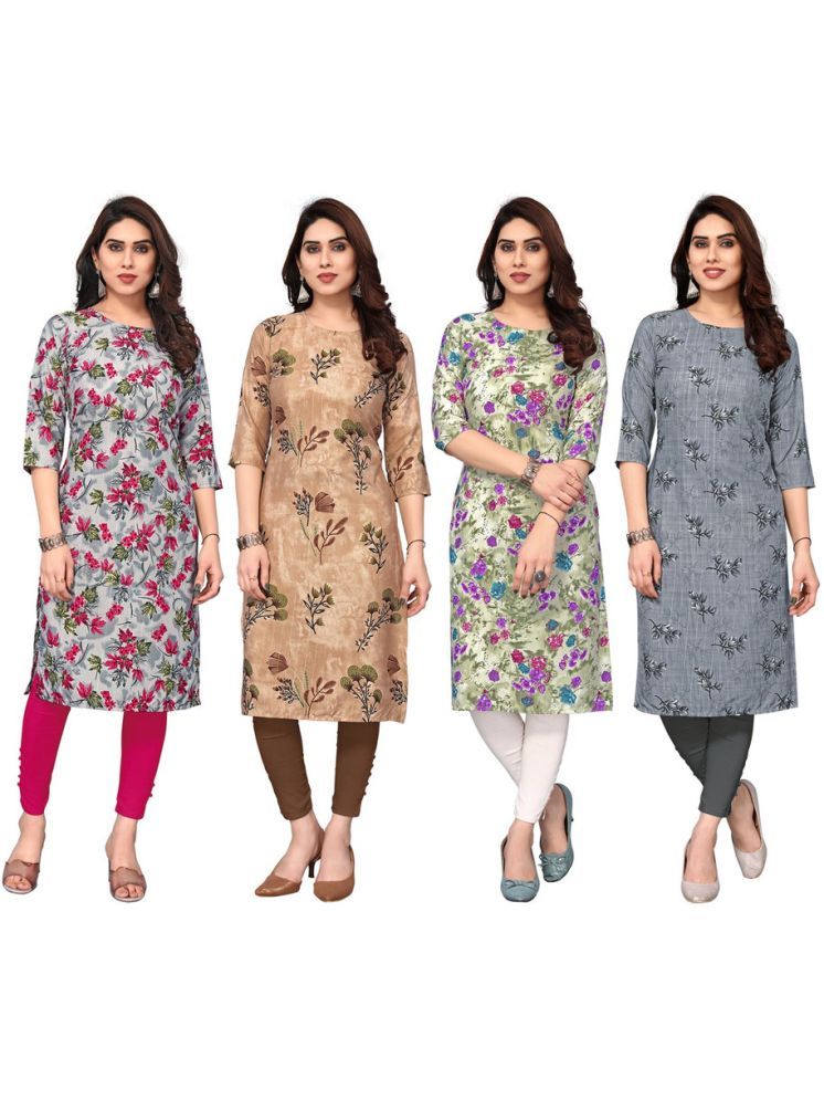     			KETAKI FASHION Crepe Printed Straight Women's Kurti - Multicolor ( Pack of 4 )