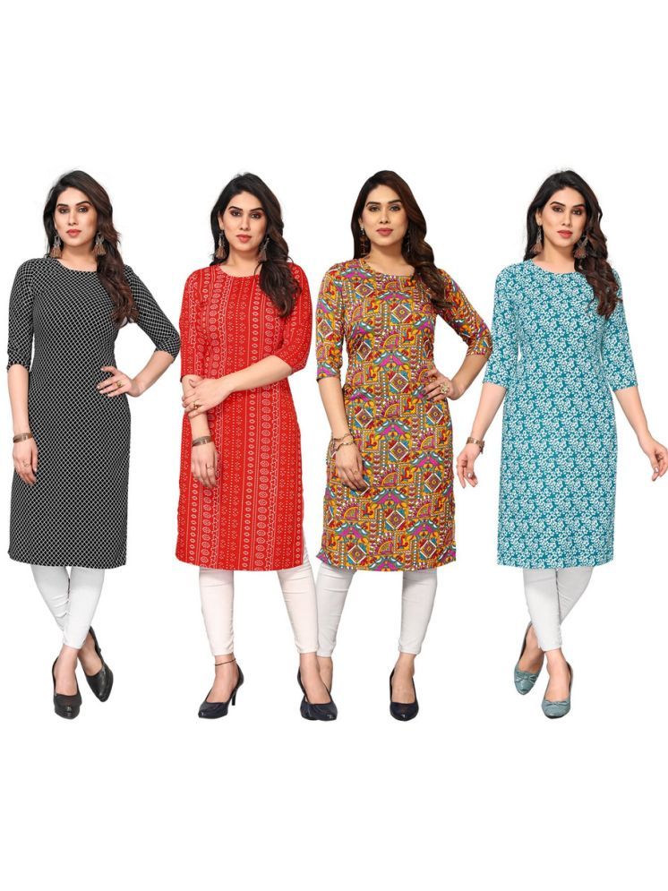     			KETAKI FASHION Crepe Printed Straight Women's Kurti - Multicolor ( Pack of 4 )