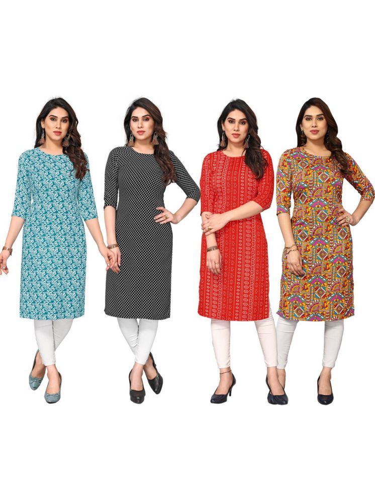     			KETAKI FASHION Crepe Printed Straight Women's Kurti - Multicolor ( Pack of 4 )