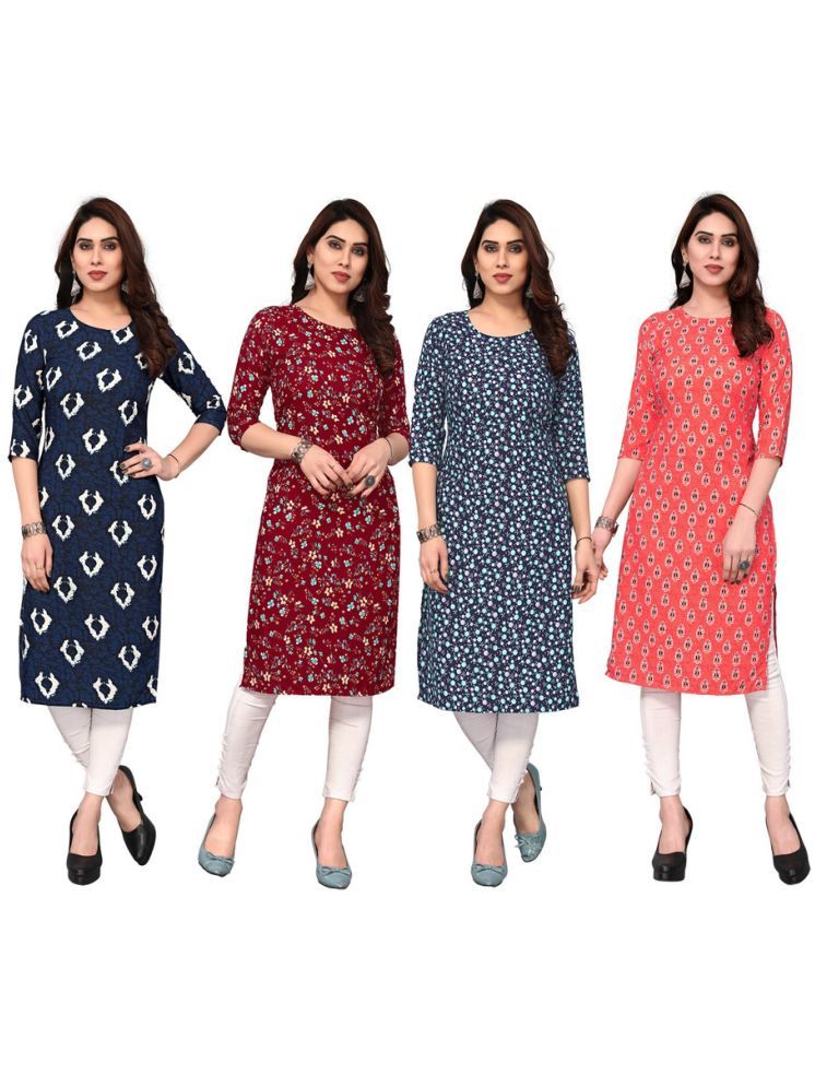     			KETAKI FASHION Crepe Printed Straight Women's Kurti - Multicolor ( Pack of 4 )