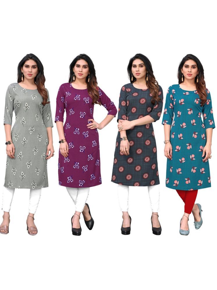     			KETAKI FASHION Crepe Printed Straight Women's Kurti - Multicolor ( Pack of 4 )