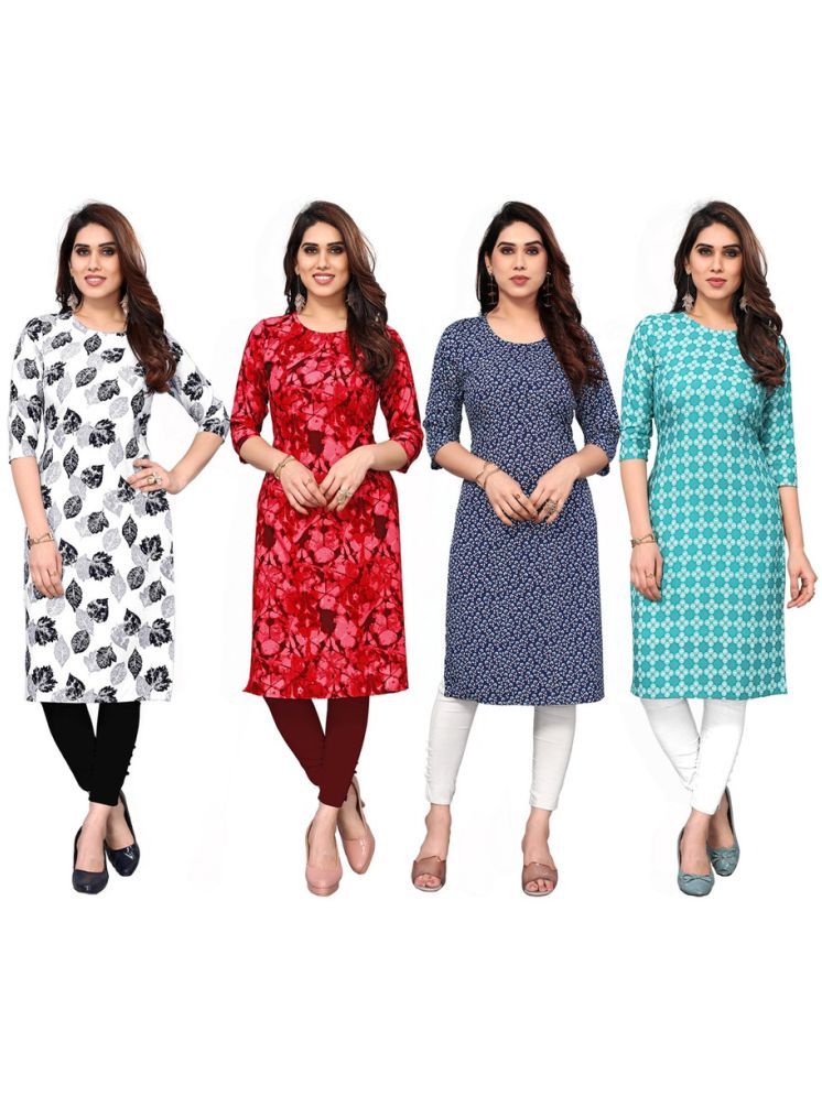     			KETAKI FASHION Crepe Printed Straight Women's Kurti - Multicolor ( Pack of 4 )