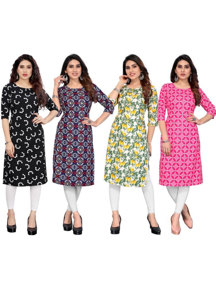     			KETAKI FASHION Crepe Printed Straight Women's Kurti - Multicolor ( Pack of 4 )