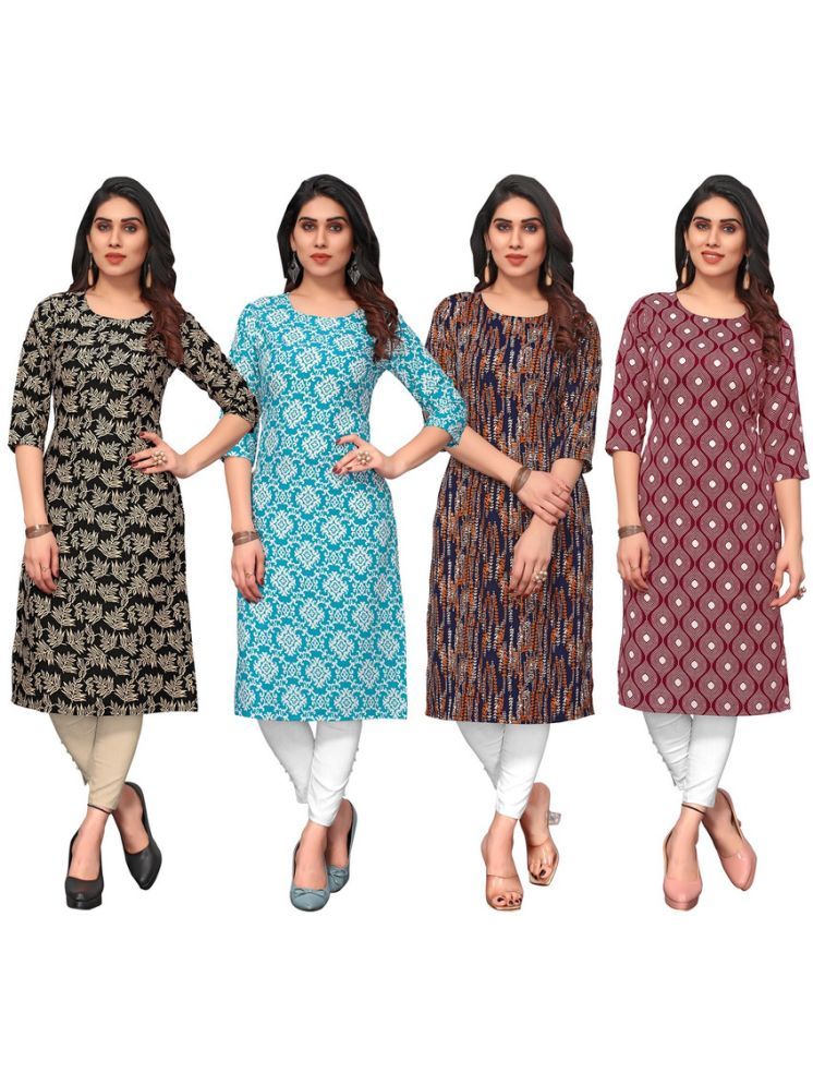     			KETAKI FASHION Crepe Printed Straight Women's Kurti - Multicolor ( Pack of 4 )