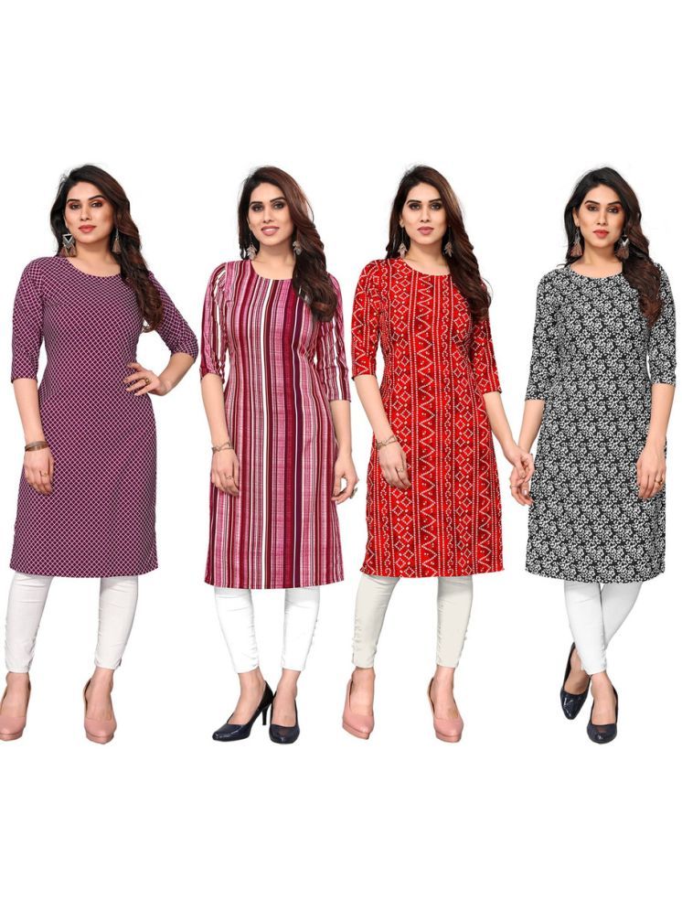     			KETAKI FASHION Crepe Printed Straight Women's Kurti - Multicolor ( Pack of 4 )