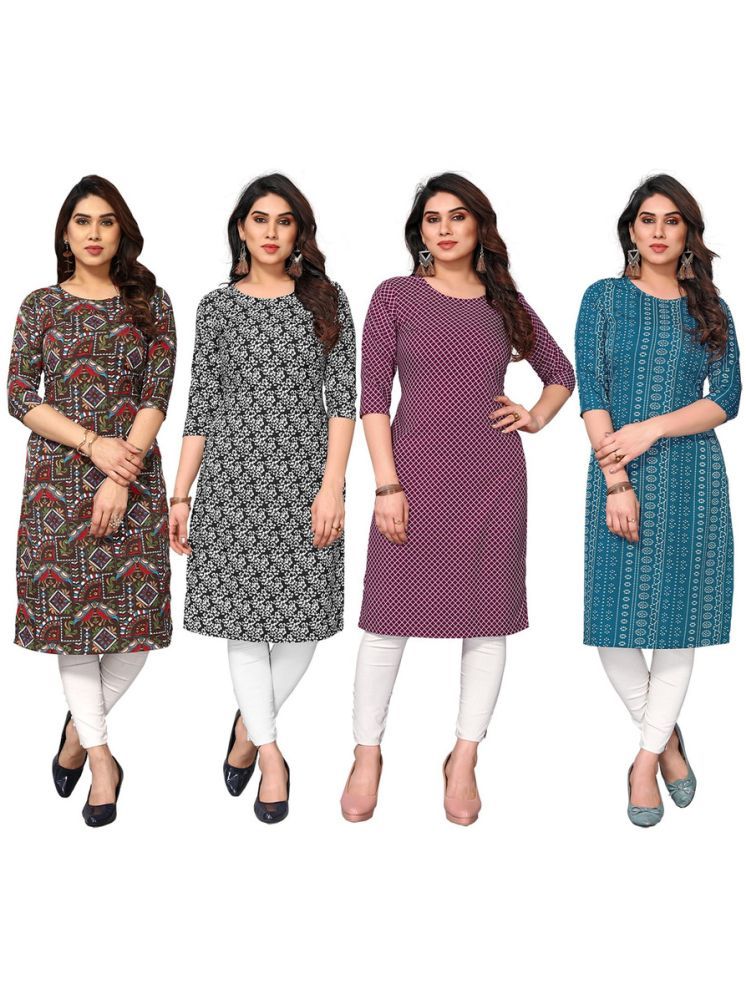     			KETAKI FASHION Crepe Printed Straight Women's Kurti - Multicolor ( Pack of 4 )