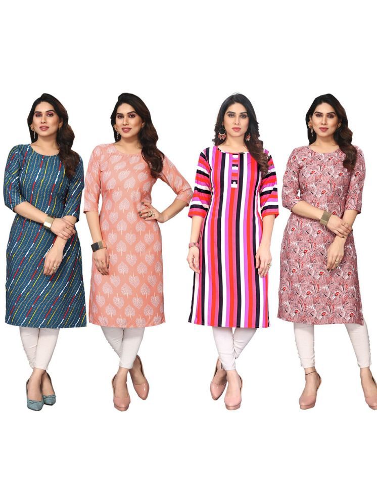     			KETAKI FASHION Crepe Printed Straight Women's Kurti - Multicolor ( Pack of 4 )