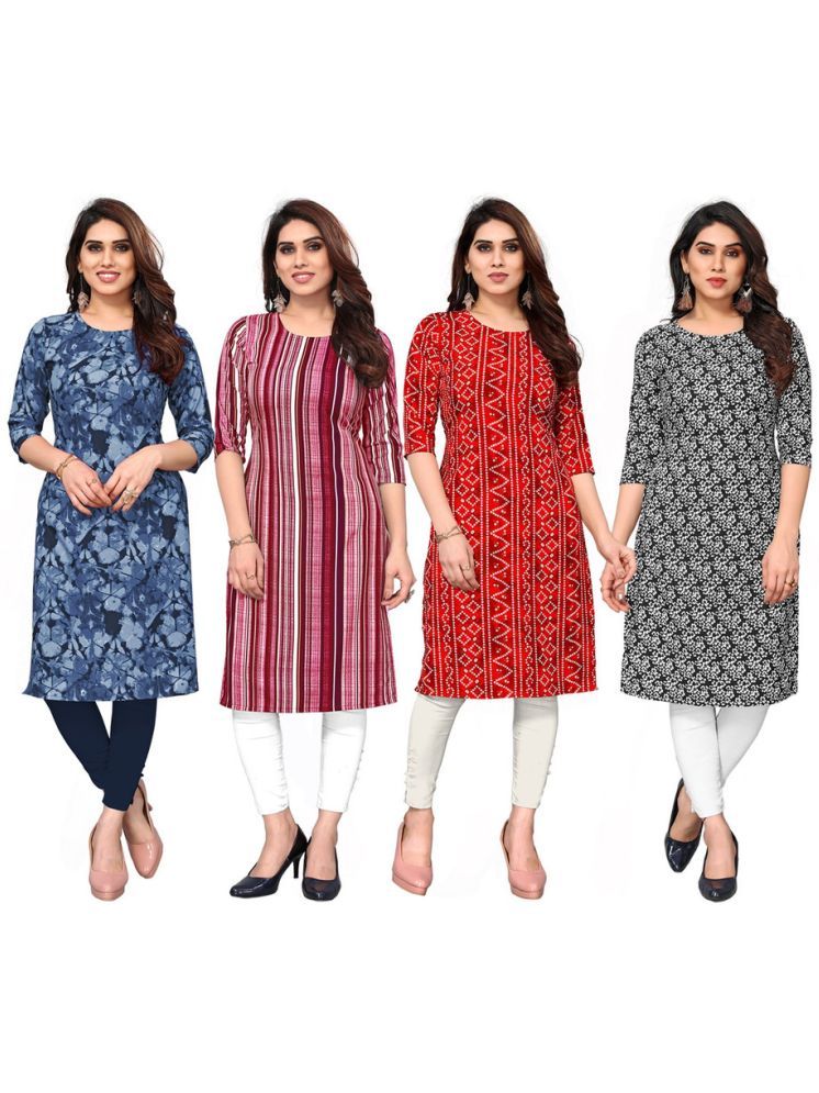     			KETAKI FASHION Crepe Printed Straight Women's Kurti - Multicolor ( Pack of 4 )