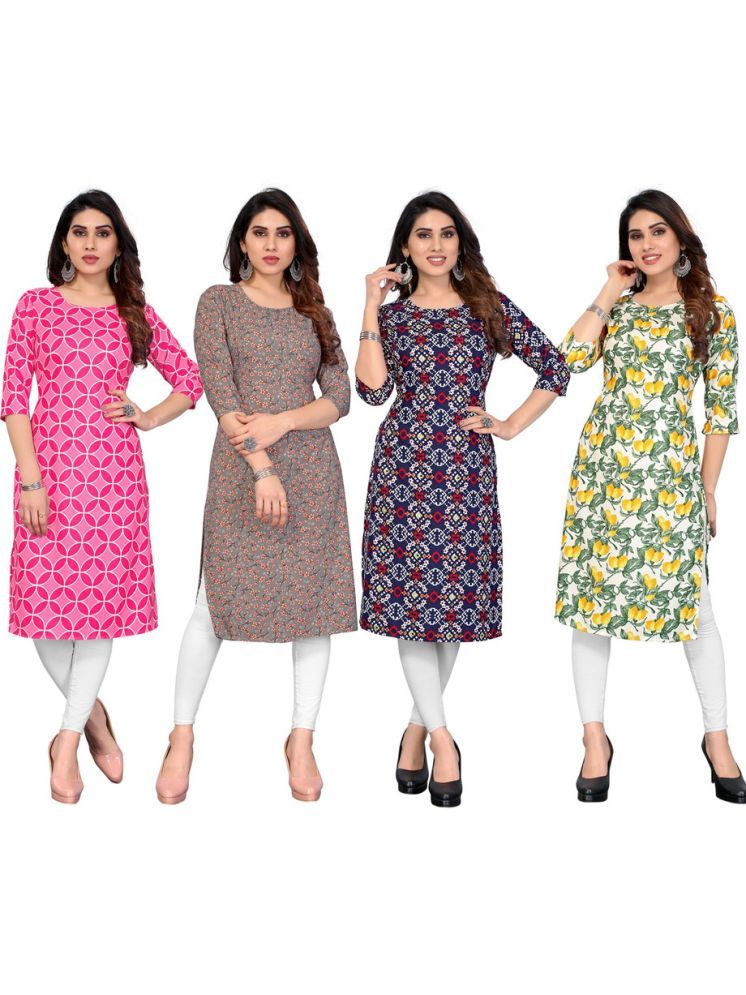     			KETAKI FASHION Crepe Printed Straight Women's Kurti - Multicolor ( Pack of 4 )