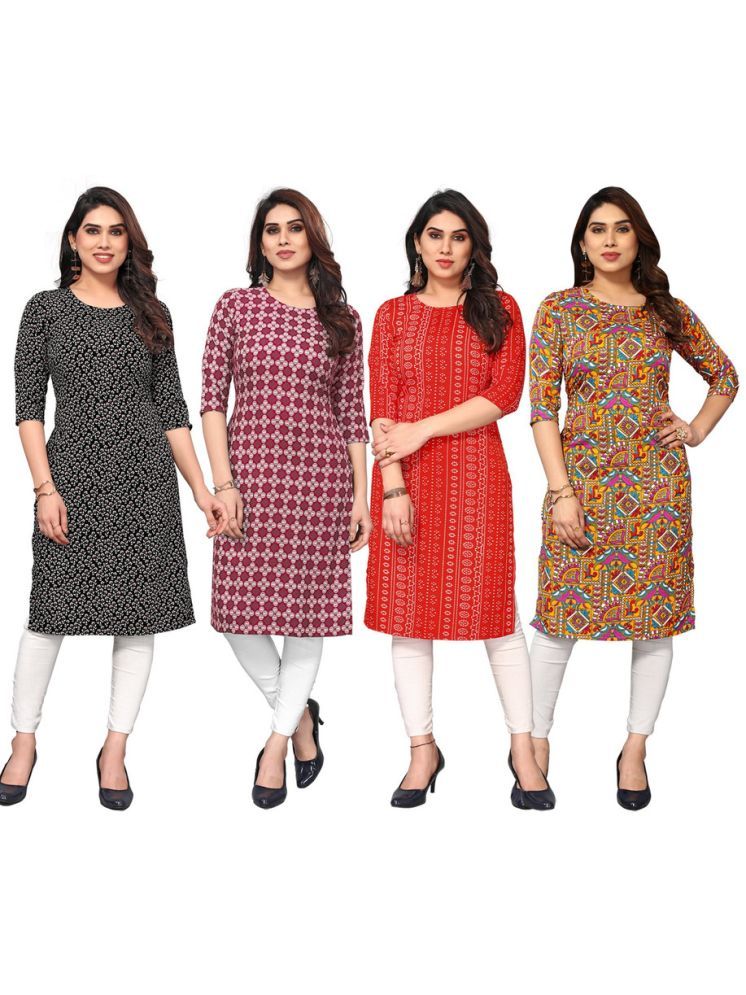     			KETAKI FASHION Crepe Printed Straight Women's Kurti - Multicolor ( Pack of 4 )