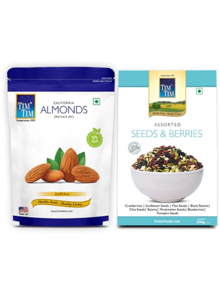     			Tim Tim Raw California Almonds 450g Pack of 2