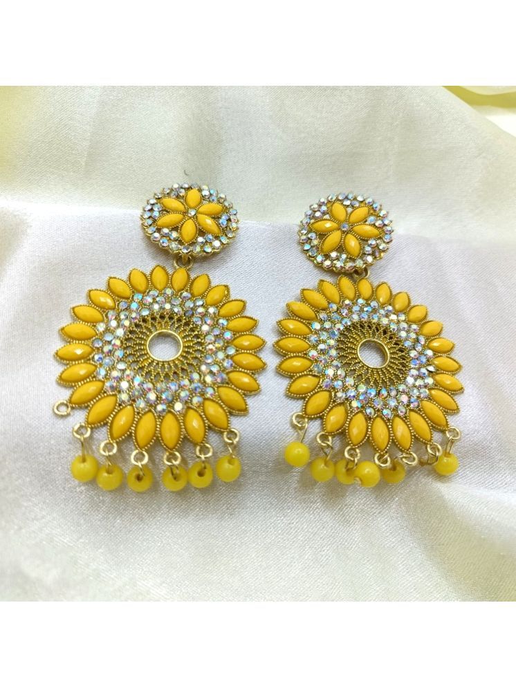     			Unicorn Yellow Jhumki Earrings ( Pack of 1 )