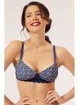 Clovia Nylon Lightly Padded Women's T-Shirt Bra ( Blue ) BR1806R08