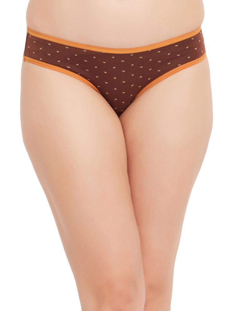     			Clovia Cotton Printed Women's Bikini ( Brown ) Bikini