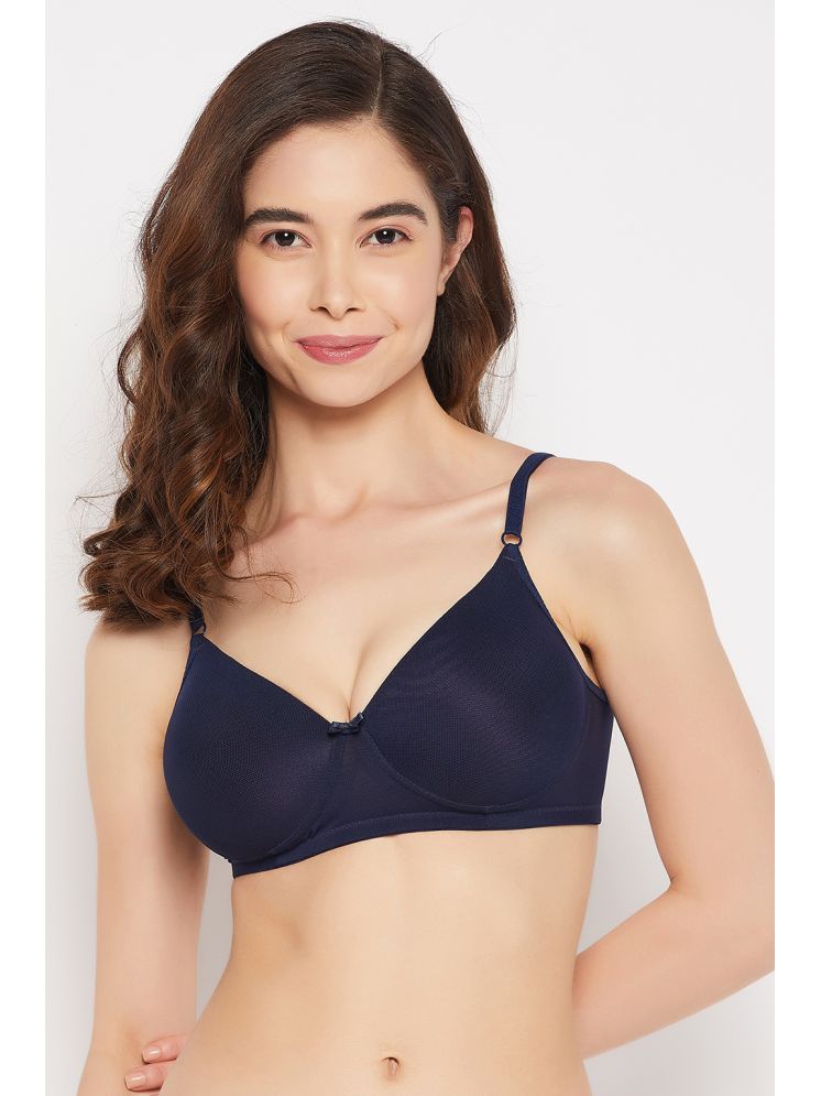     			Clovia Lace Lightly Padded Women's T-Shirt Bra ( Navy Blue ) BR6480R08