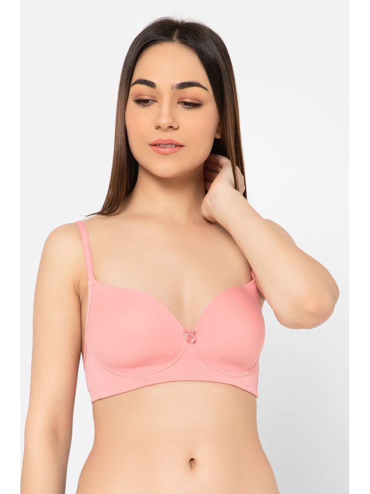     			Clovia Nylon Lightly Padded Women's T-Shirt Bra ( Pink ) BR0935X22