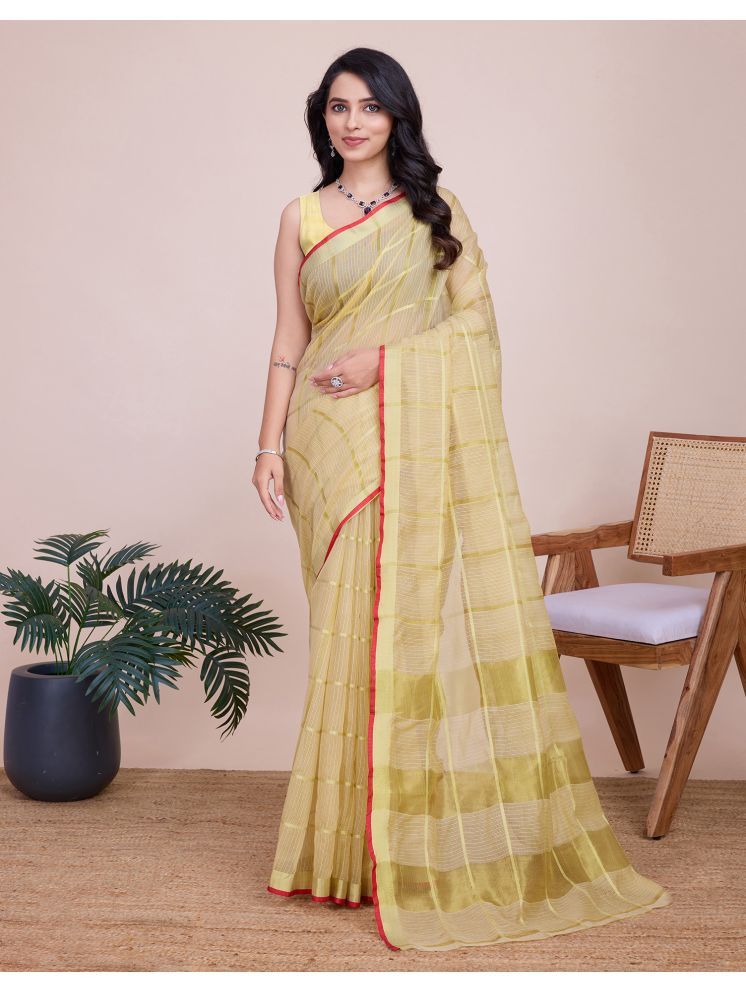     			Satrani Silk Solid Saree With Blouse Piece - Beige ( Pack of 1 )