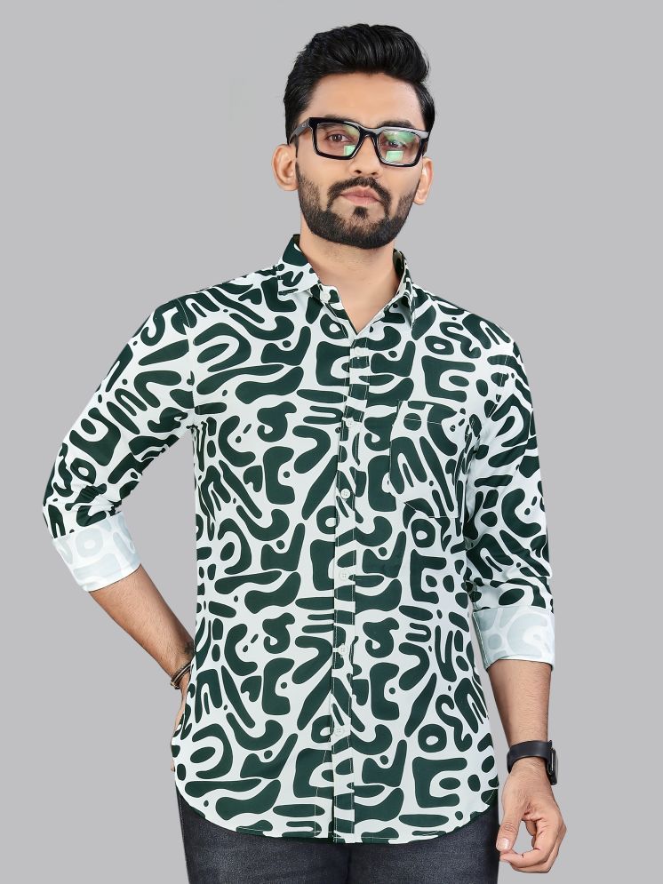     			ADWYN PETER 100% Cotton Regular Fit Printed Full Sleeves Men's Casual Shirt - Green ( Pack of 1 )