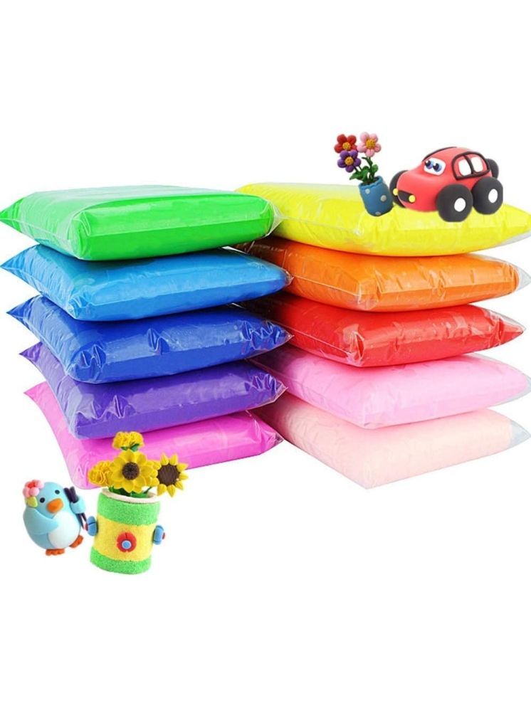     			Eclet (Pack of 12) Air Dry Clay, Colorful Children Soft Clay, Creative Art Crafts, Gifts for Kids-Multi Color. Non-Toxic Modeling Magic Fluffy Foam Bouncing Clay Putty Kit for Kids with Tools.145