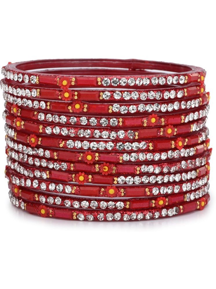     			Somil Red Bangle Set ( Pack of 12 )