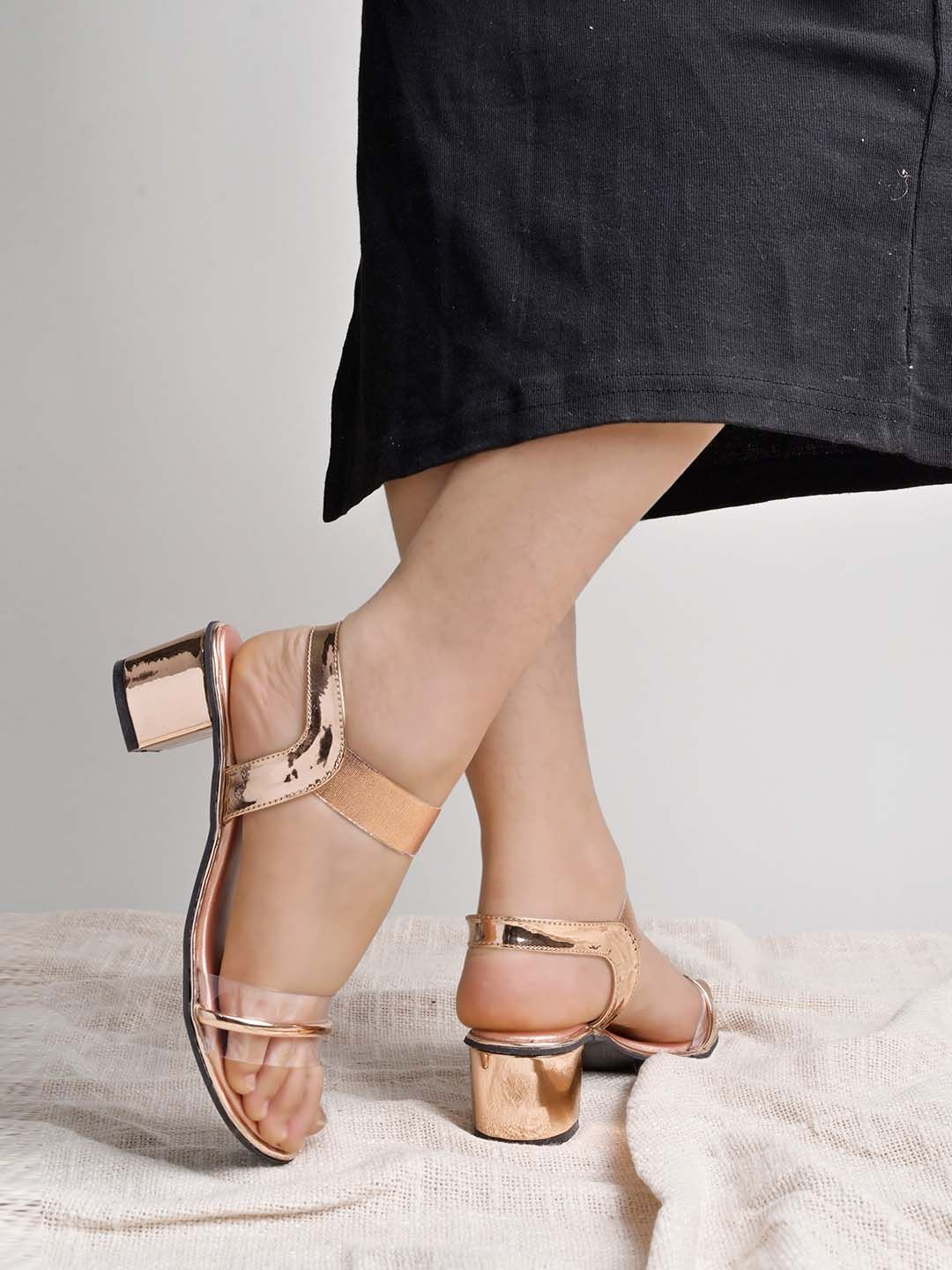     			Stylestry Rose Gold Women's Sandal Heels