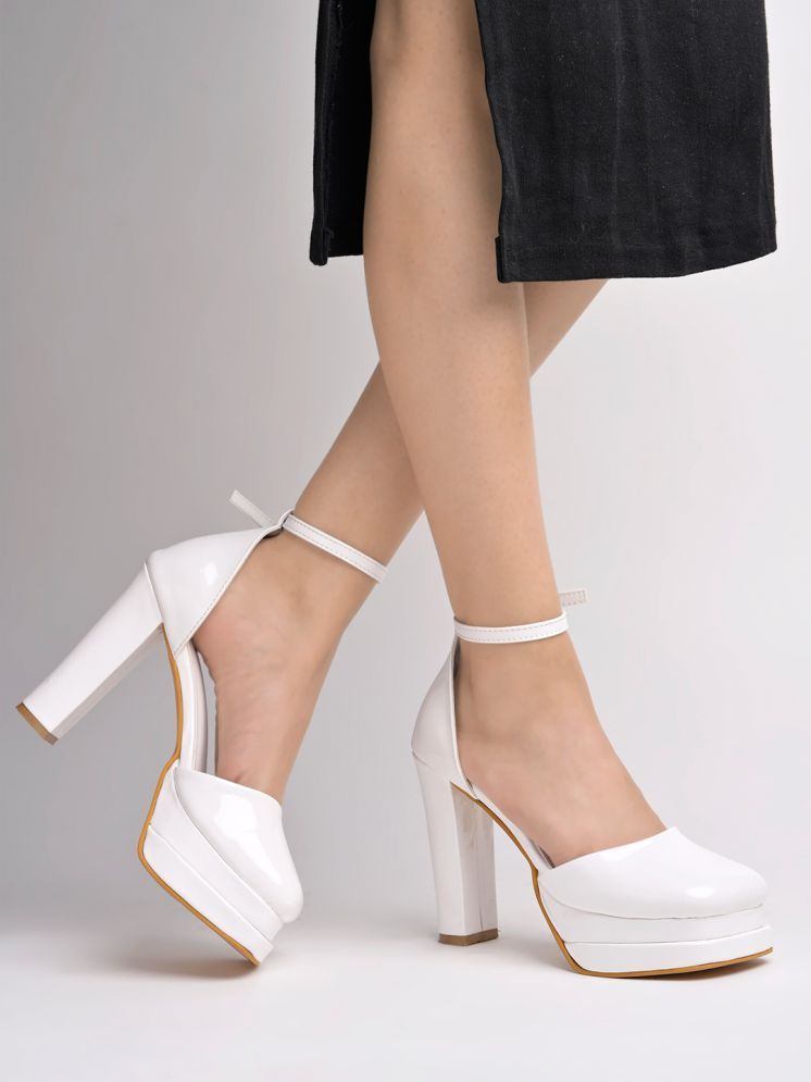     			Stylestry White Women's Sandal Heels