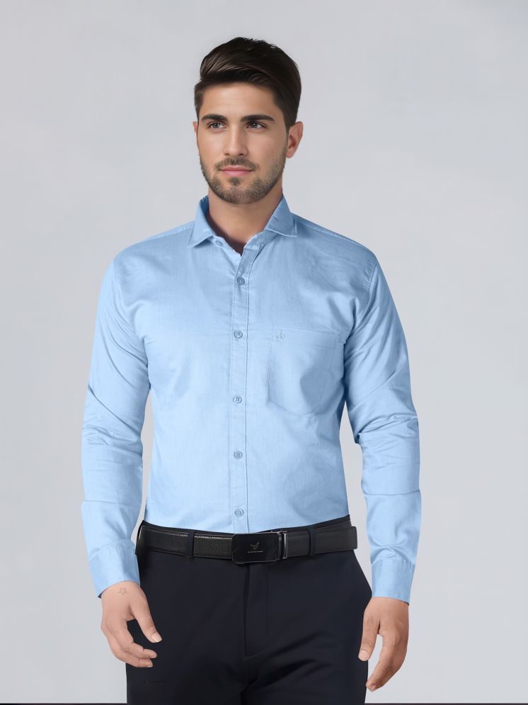     			JB JUST BLACK 100% Cotton Regular Fit Solids Full Sleeves Men's Casual Shirt - Blue ( Pack of 1 )