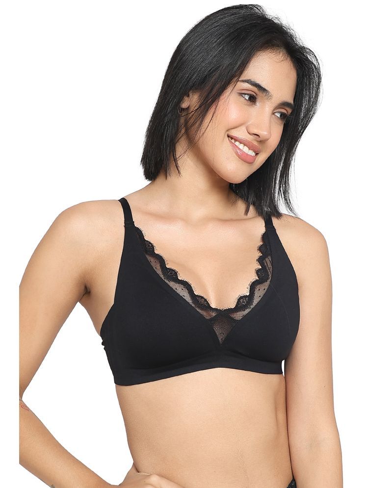     			PARKHA Pack of 1 Nylon Removable Padding T-Shirt Bra For Women ( Black )