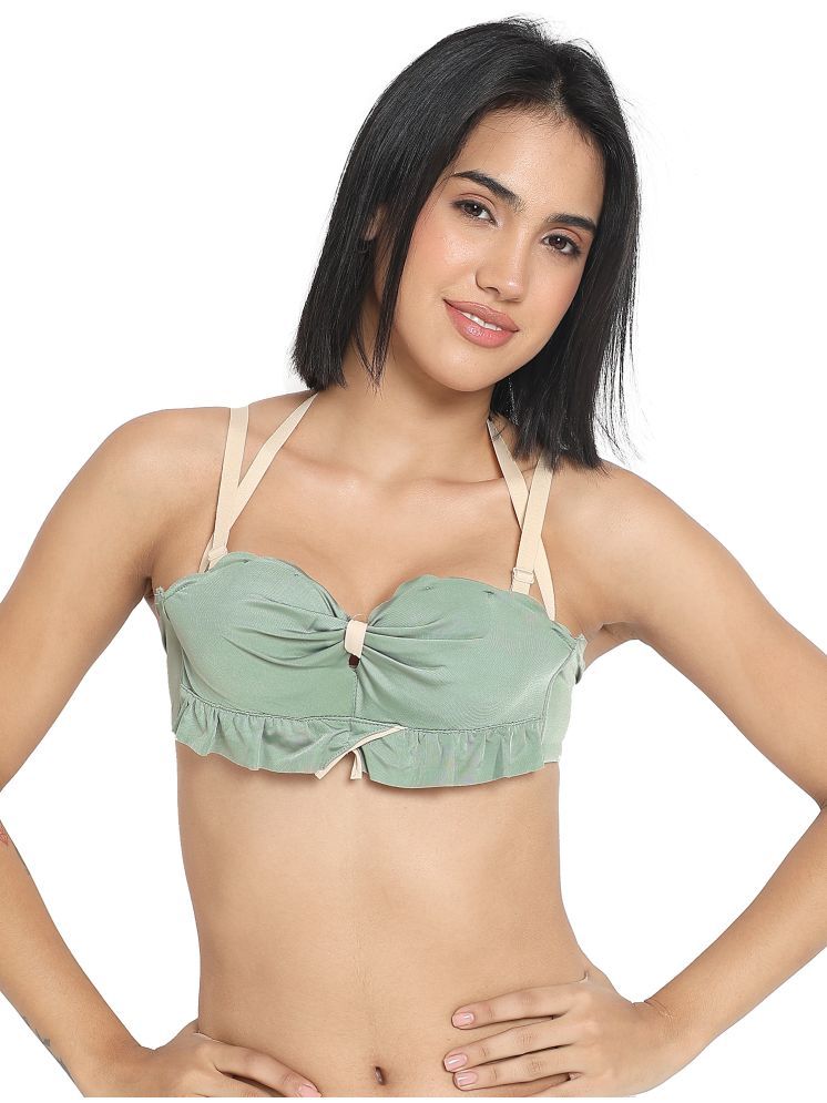     			PARKHA Pack of 1 Nylon Heavily Padded Push Up Bra For Women ( Green )