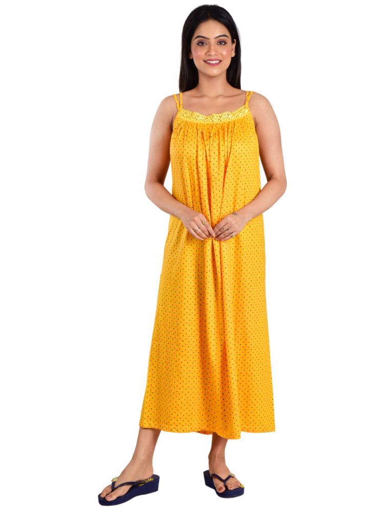     			PIYALI'S CREATION WOMEN'S Yellow Hosiery Women's Nightwear Nighty & Night Gowns ( Pack of 1 )