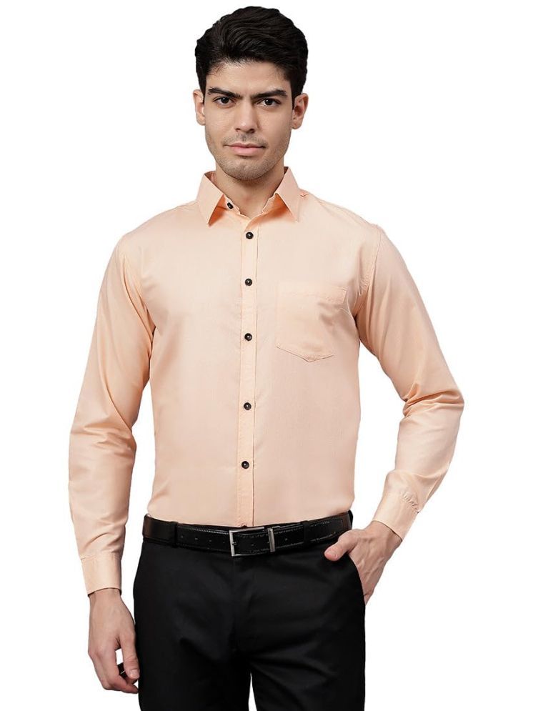     			UNI VIBE Cotton Blend Slim Fit Solids Full Sleeves Men's Casual Shirt - Orange ( Pack of 1 )