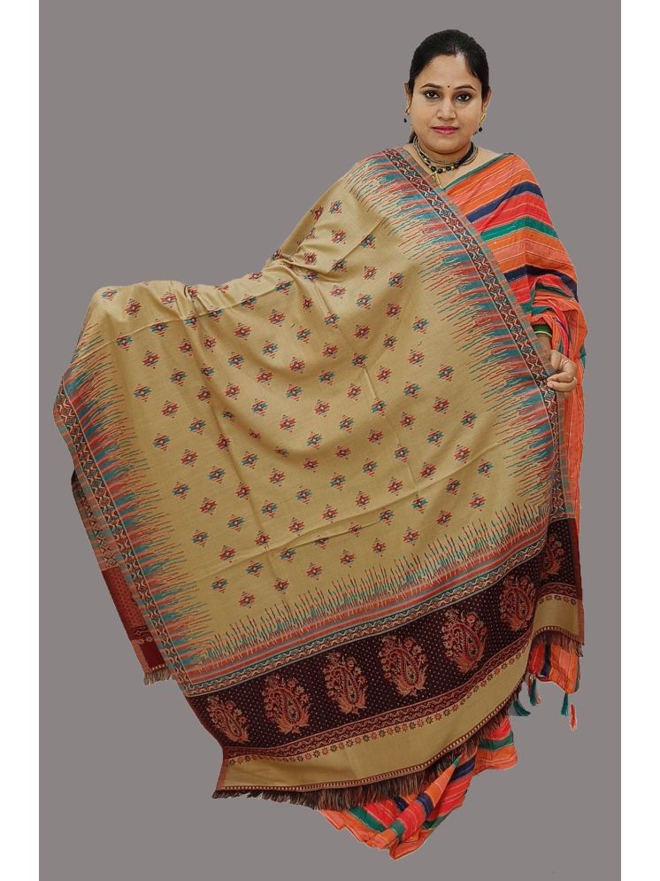     			Vrinde Beige Self Design Shawl - ( Pack of 1 )