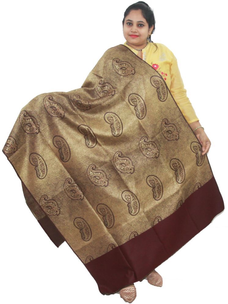     			Vrinde Gold Self Design Shawl - ( Pack of 1 )