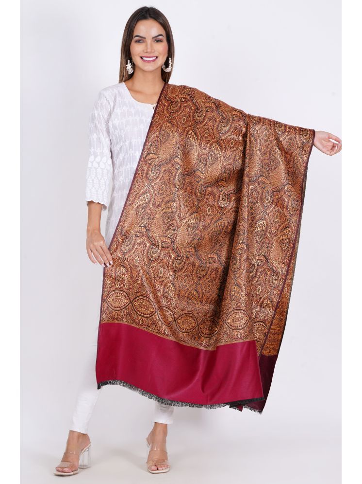     			Vrinde Maroon Embroidered Shawl - ( Pack of 1 )