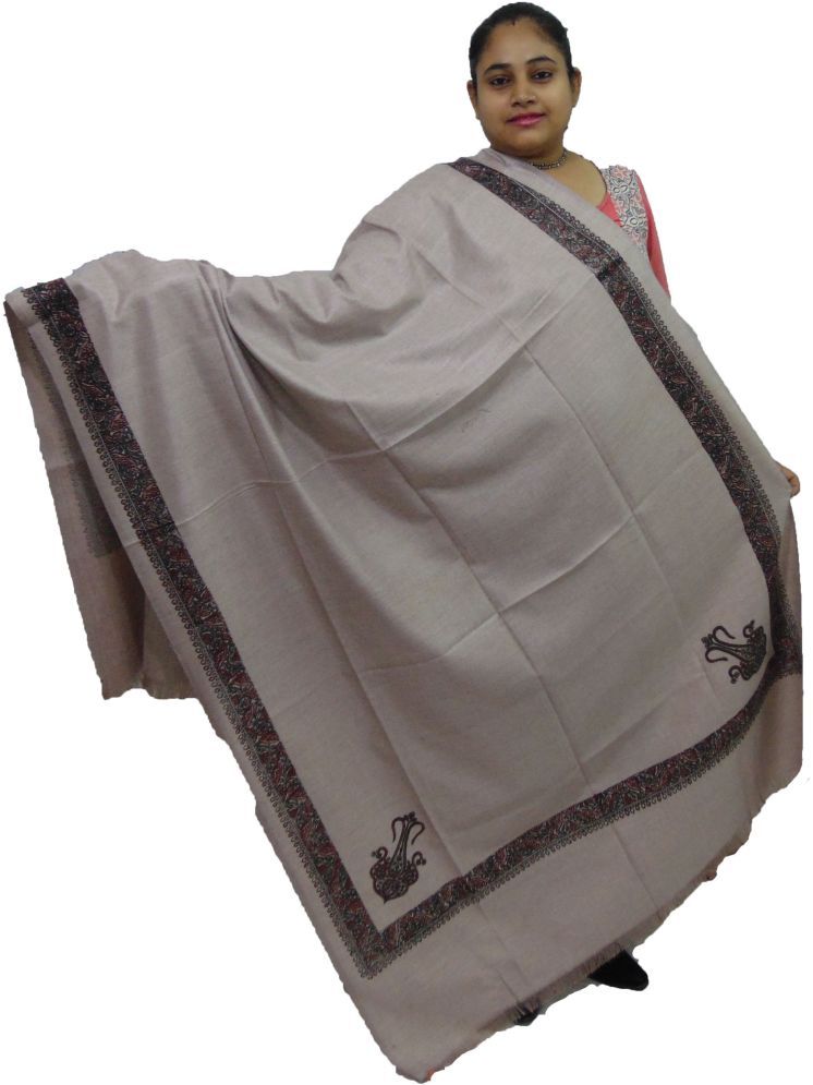     			Vrinde White Embroidered Shawl - ( Pack of 1 )