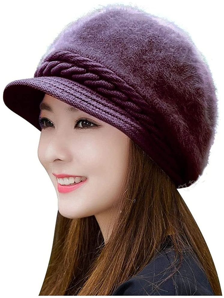     			ATIPRIYA Purple Woollen Women's Hat ( Pack of 1 )