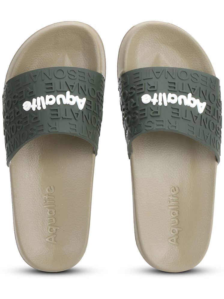     			Aqualite Khaki Men's Slide Flip Flop