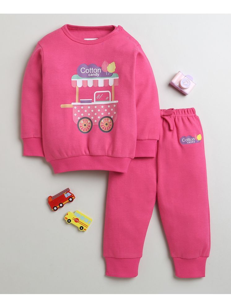     			BUMZEE Pack of 1 Baby Girls Cotton Sweatshirt & Jogger Set ( Pink )