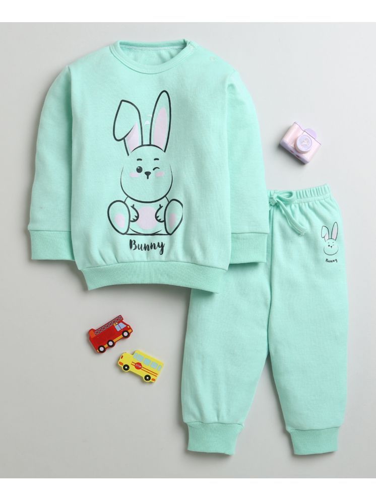     			BUMZEE Pack of 1 Baby Girls Cotton Sweatshirt & Jogger Set ( Mint Green )