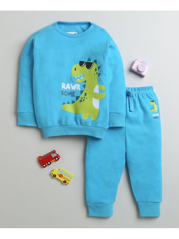     			BUMZEE Pack of 1 Baby Boys Cotton Sweatshirt & Jogger Set ( Blue )