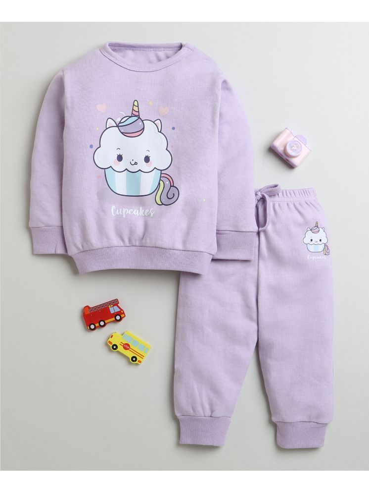     			BUMZEE Pack of 1 Baby Girls Cotton Sweatshirt & Jogger Set ( Lavender )