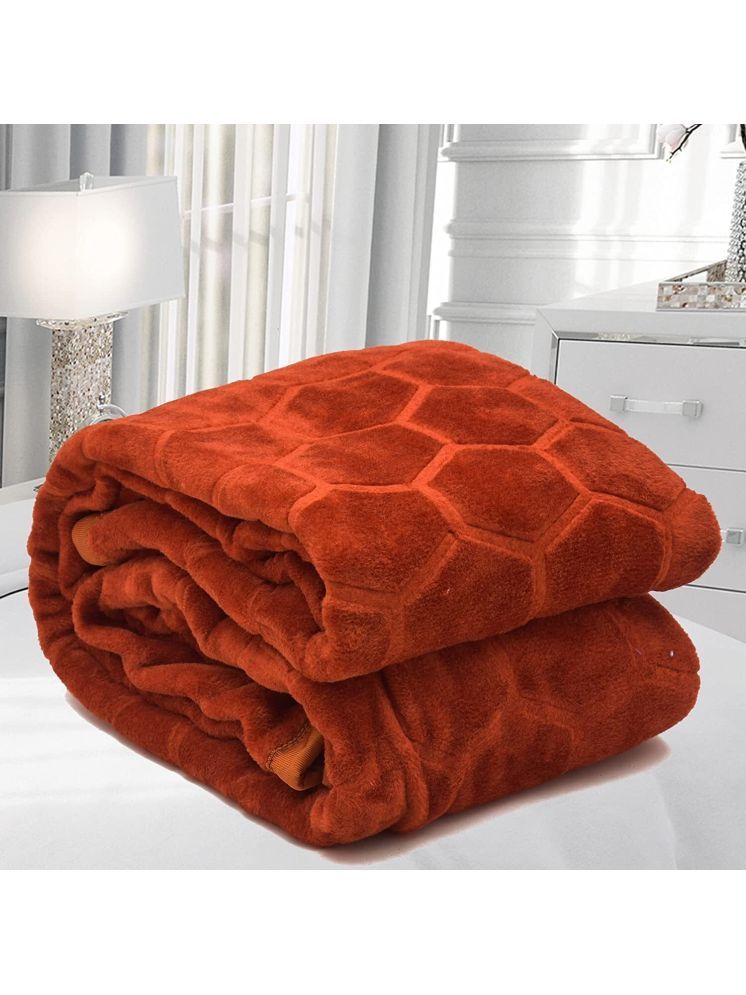     			FuzzyNest Polyester Floral Double Bed Blanket ( 229 cm x 229 cm ) - Brown ( Pack of 1 )