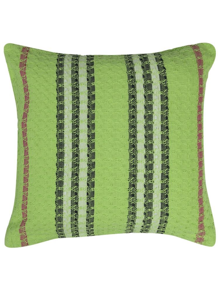     			Klotthe Set of 1 Cotton Thread Work Square Cushion Cover (40X40)cm - Green