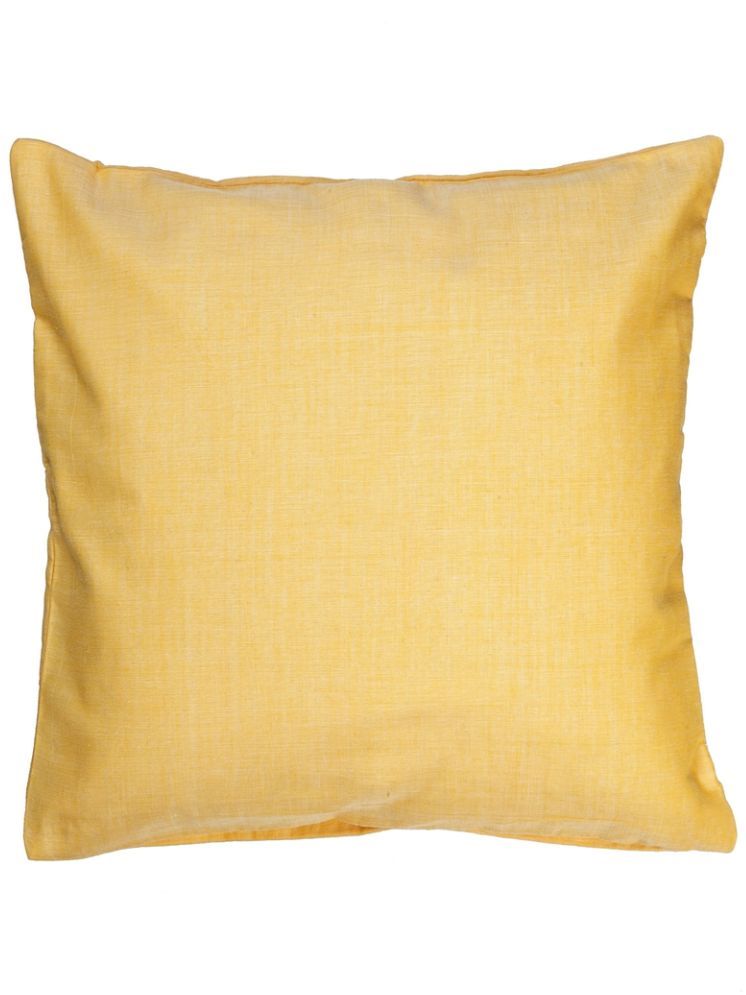     			Klotthe Set of 1 Cotton Solid Square Cushion Cover (40X40)cm - Yellow