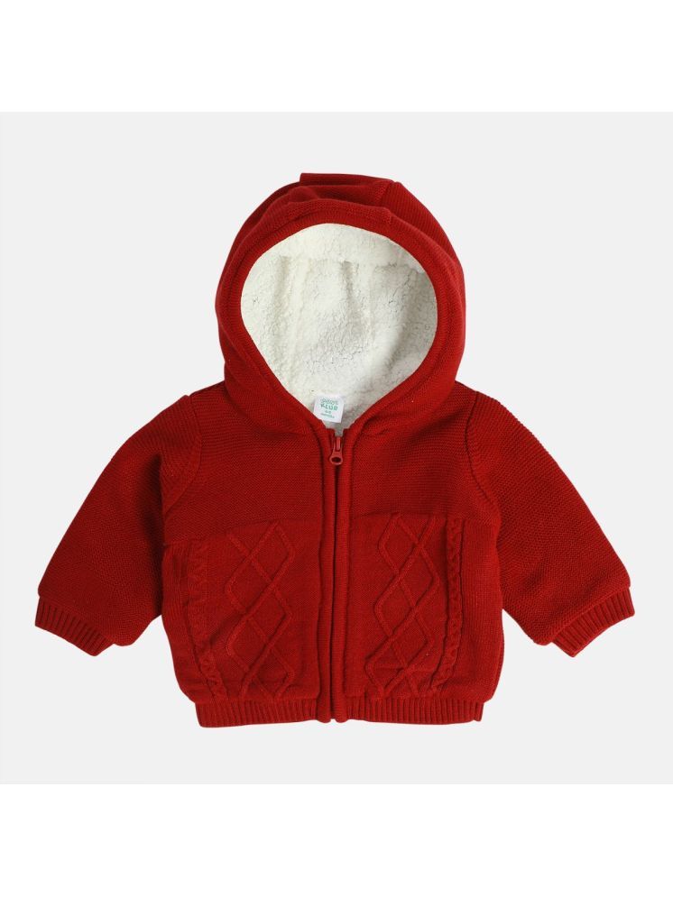     			MINI KLUB Pack of 1 Baby Boys Acrylic Light Weight Jacket ( Red )