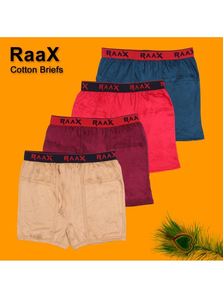     			RAAX Pack of 4 Cotton Trunks For Men's ( Multicolor )