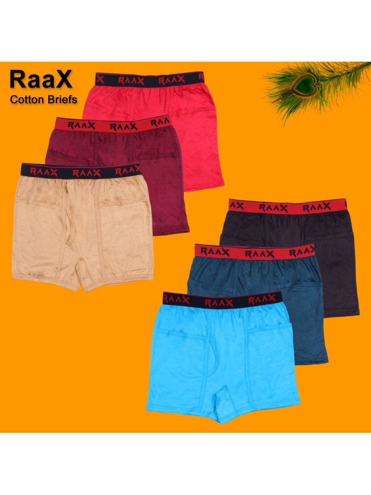     			RAAX Pack of 6 Cotton Trunks For Men's ( Multicolor )